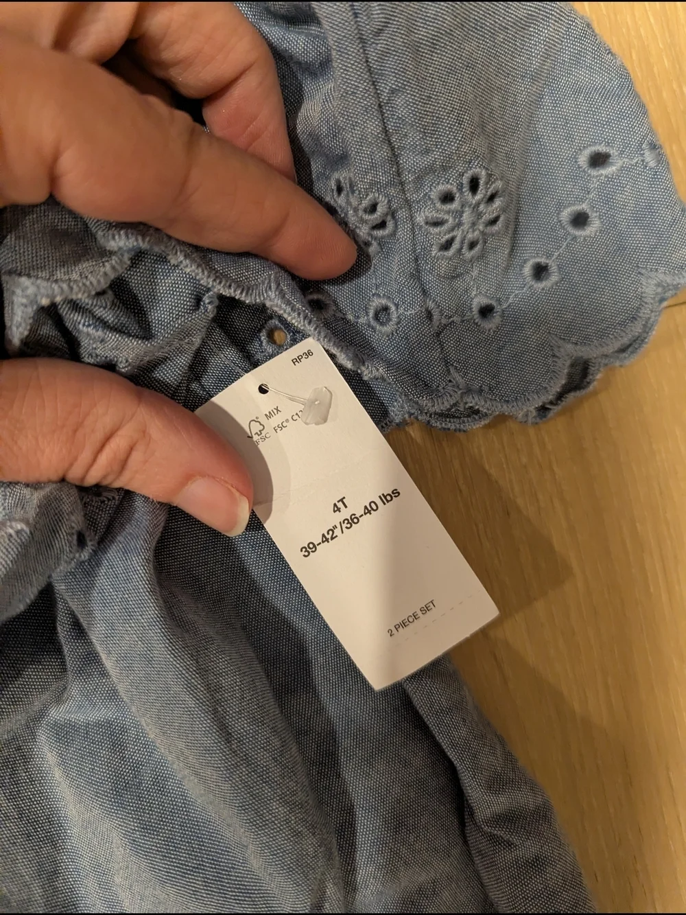 Old Navy Light Chambray Eyelet Two-Piece Set - Blue